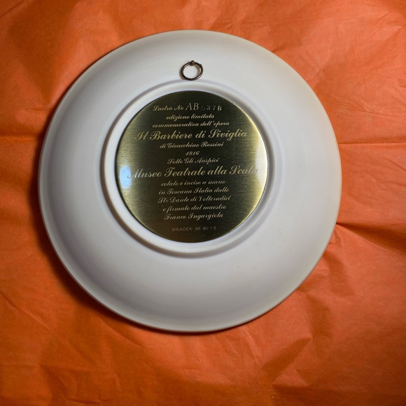 Limited Edition Commemorative Plate of the Opera IL BARBIERE DI SIVIGLIA AA-5378 - Picture 6 of 6